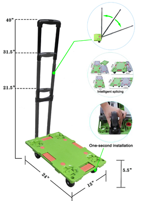Lightweight Foldable Platform Trolley 150kg Turtle Fold Up CE ISO9001