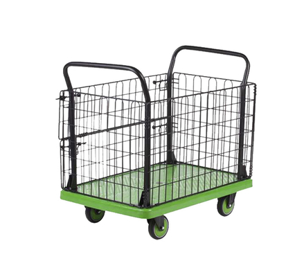 300kg Double Handrail Foldable Cart Trolley High Guardrail Portable Grocery Cart