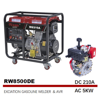 210A 192F Engine Driven Welding Machine Excitation Electric Start Welder Generator