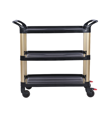 Three Tier Dinning Folding Flatbed Trolley Silent Robust 120KG Load