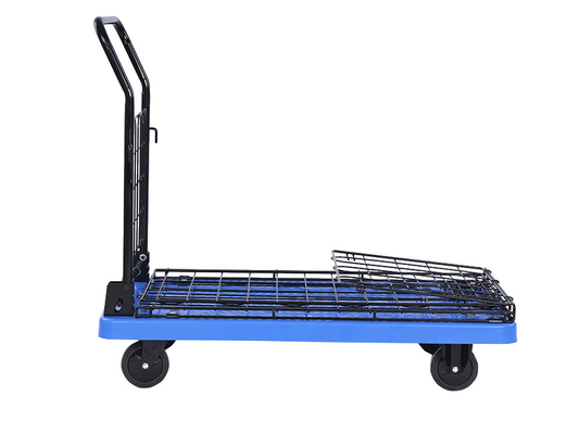 600kg Single High Guardrail Foldable Cart Trolley NR Castor SILENT Folding Push Cart