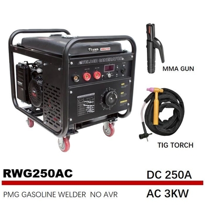 250 Amp Arc Welding Generators Medium Frequency 25L Petrol Tank