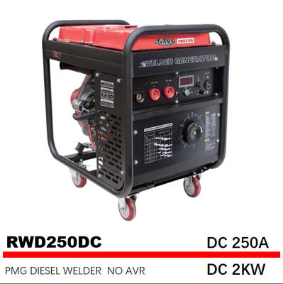 DC 2kw 250 Amp Diesel Welder 195FE Engine Electric Start Permanent Magnet