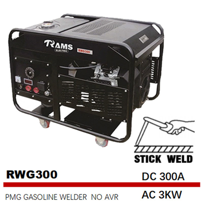 300A Petrol Stick Welding Generator 30L Tank AC 3kw Stick Welding Machine