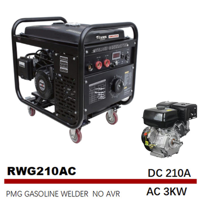 AC 3kw Petrol 210A Manual Metal Arc Welding Equipment 15HP Engine Welding Machine