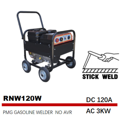 Gas Powered Gasoline Powered Welding Machine AC 3kw 120A PMG