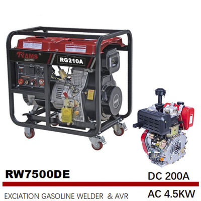 Portable 188F Diesel Engine Driven Welders Smart AVR Controller 200A