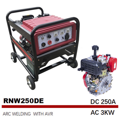 DC AC 3KW 250 A Arc Welding Generator Medium Frequency 12.5L Tank welder